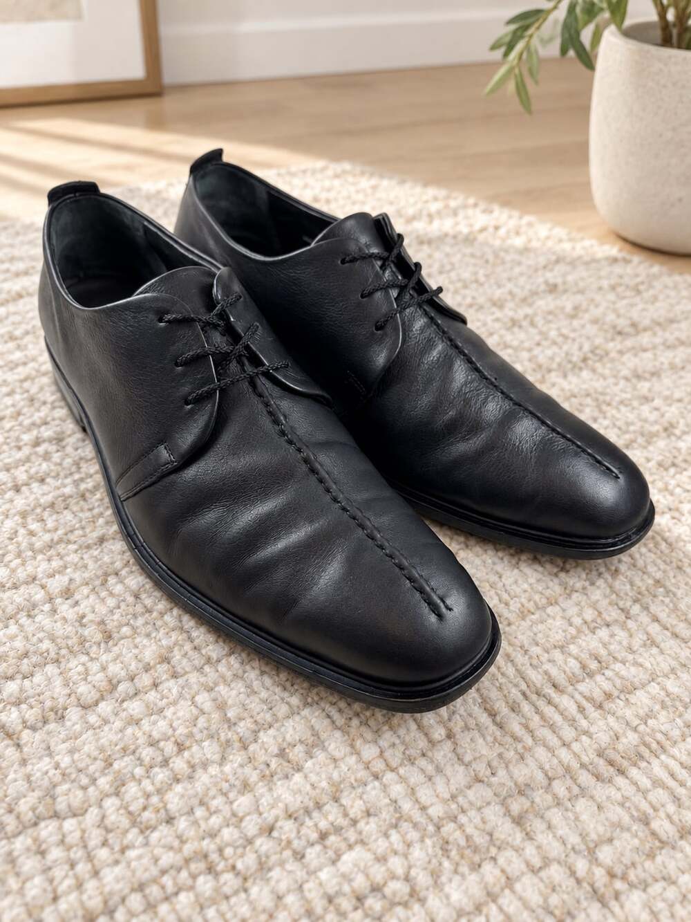 Cole Haan Cain Center Seam Oxford Size 13 M Black Leather Dress Shoes